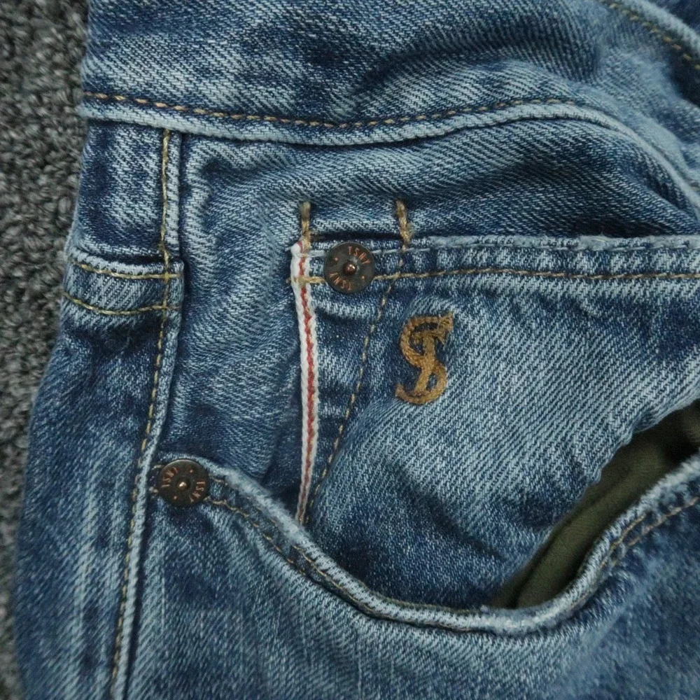 Todd‎ Snyder Jeans Mens 32x30 Blue 5 Pocket Selvedge Distressed Straight Denim